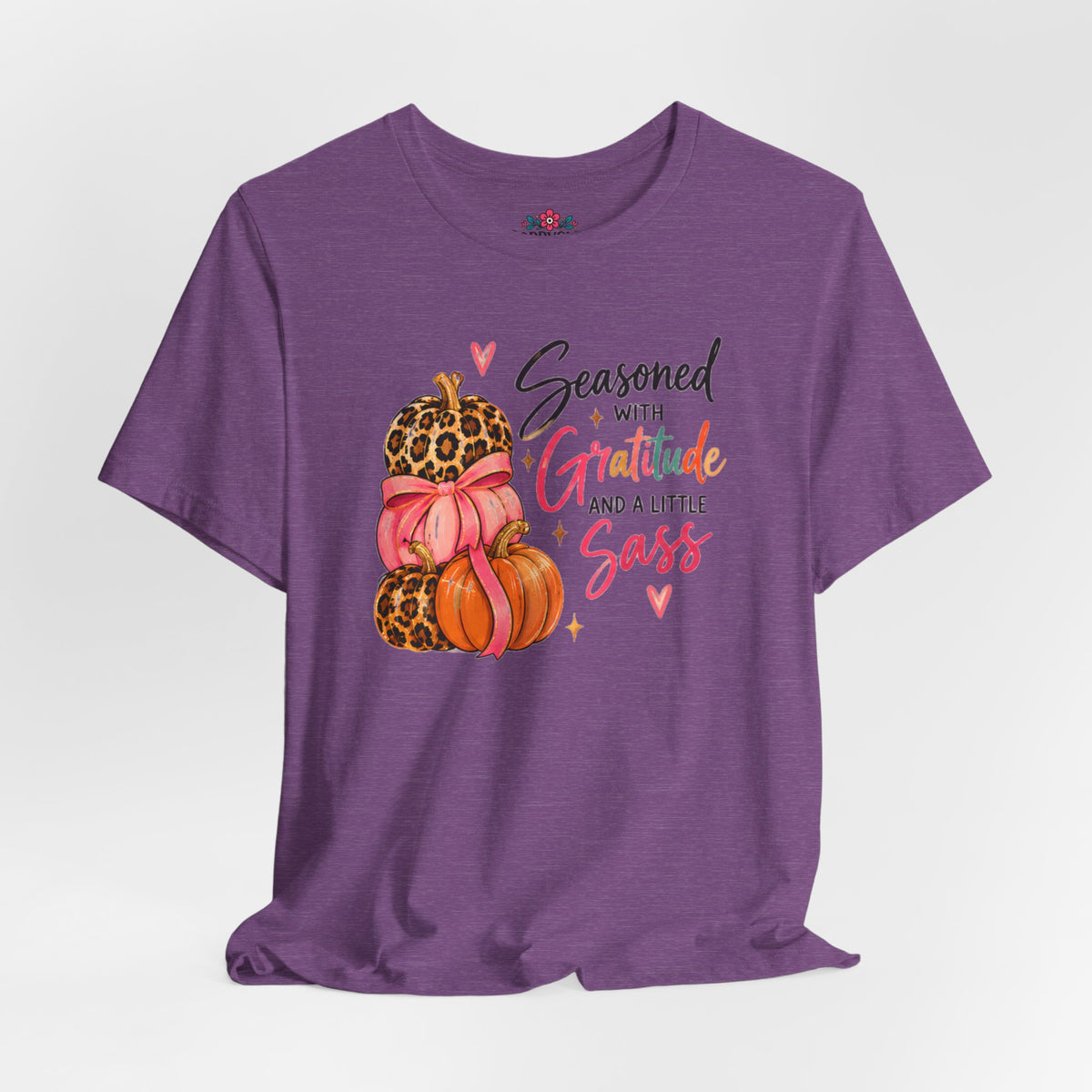 Seasoned with Gratitude and a Little Sass Thanksgiving Pumpkin Tee
