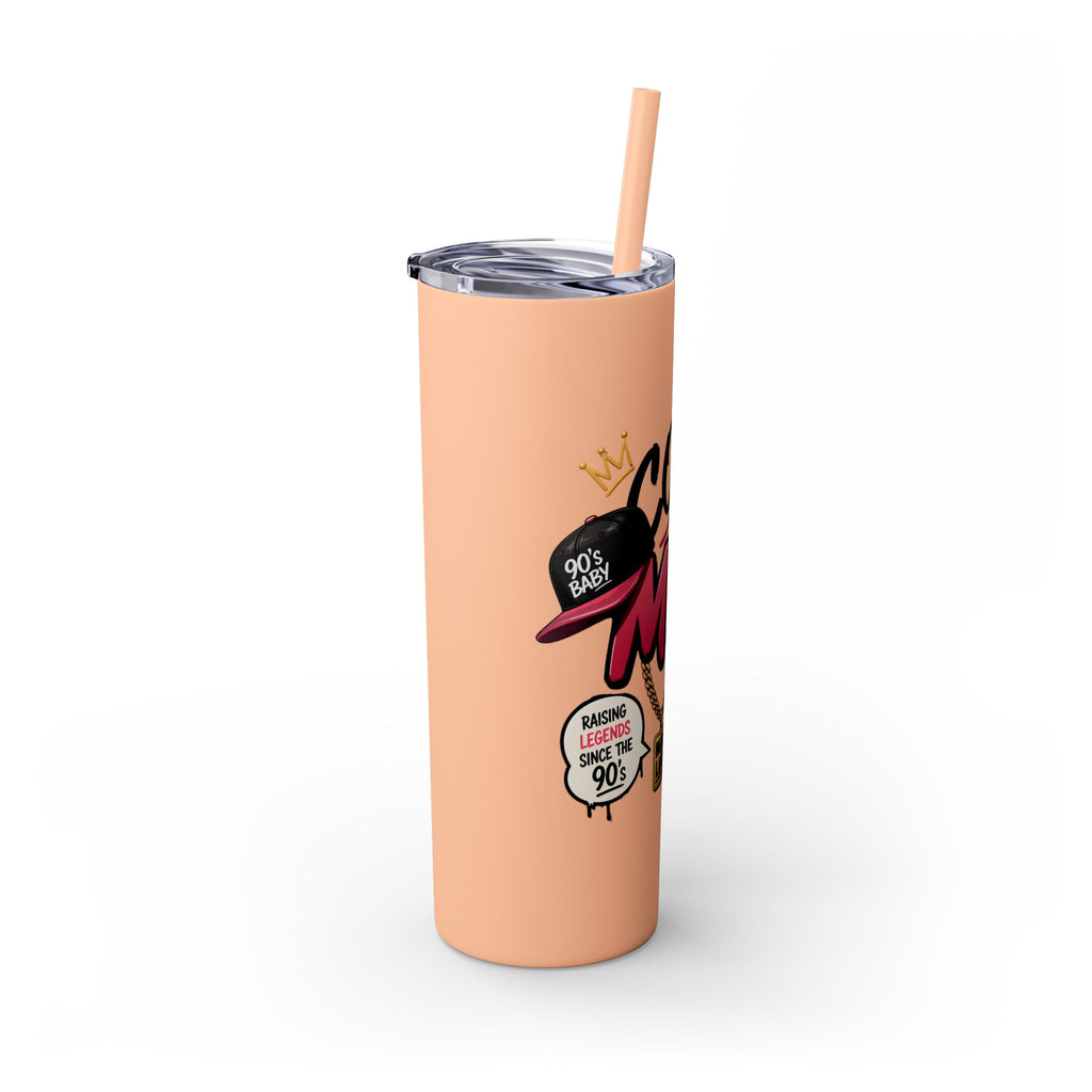 Skinny Tumbler — 'Cool Mom' 90s Retro Graphic, 20oz Travel Cup with Straw