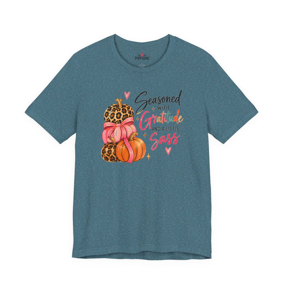 Seasoned with Gratitude and a Little Sass Thanksgiving Pumpkin Tee