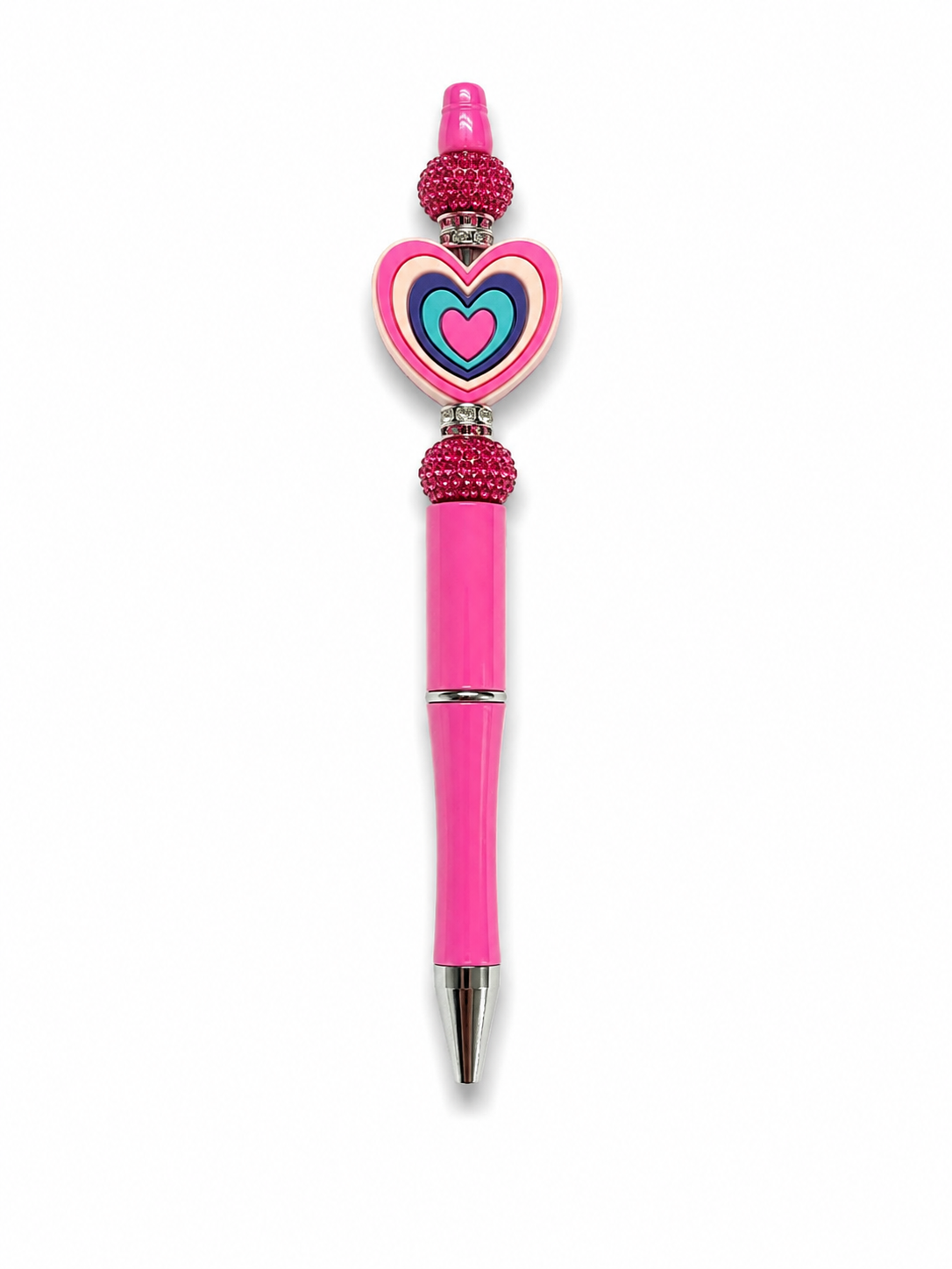 Multicolored Heart Poppysmic Beadable Pen