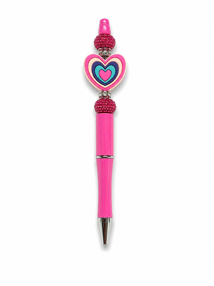 Multicolored Heart Poppysmic Beadable Pen