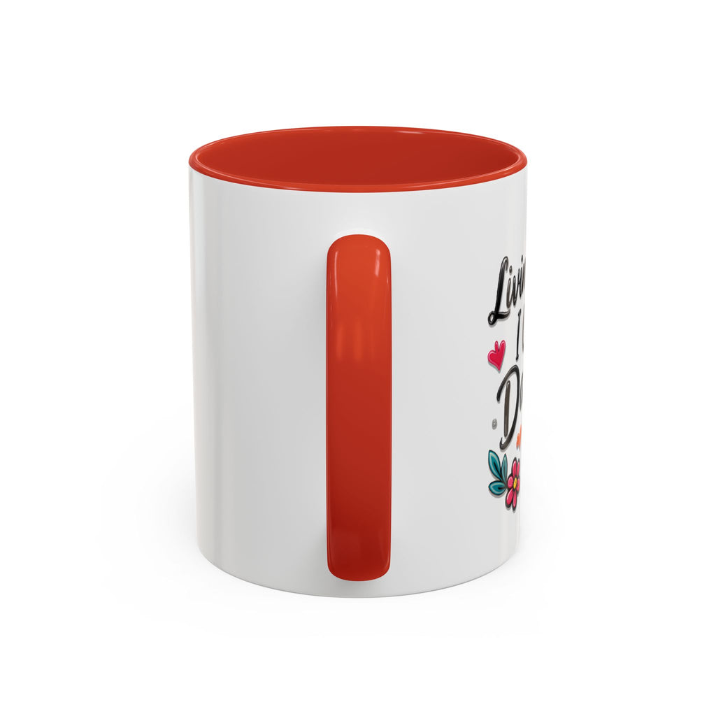 Inspirational Coffee Mug - "Live Life To Dream About" Accent Ceramic Mug (11/15oz)