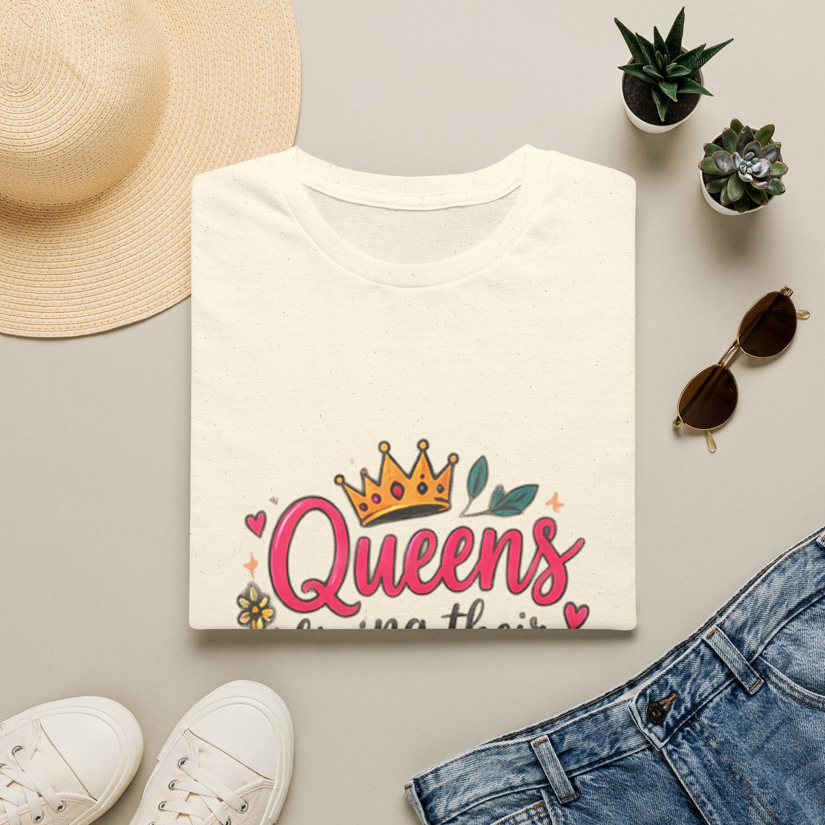 T-Shirt — "Queens Living Their Dreams" Crown Graphic Inspirational Tee