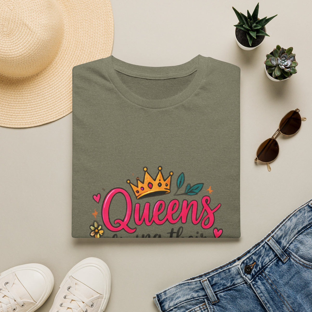T-Shirt — "Queens Living Their Dreams" Crown Graphic Inspirational Tee