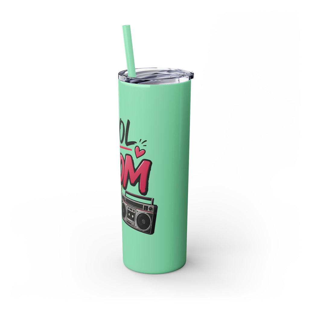 Skinny Tumbler — 'Cool Mom' 90s Retro Graphic, 20oz Travel Cup with Straw
