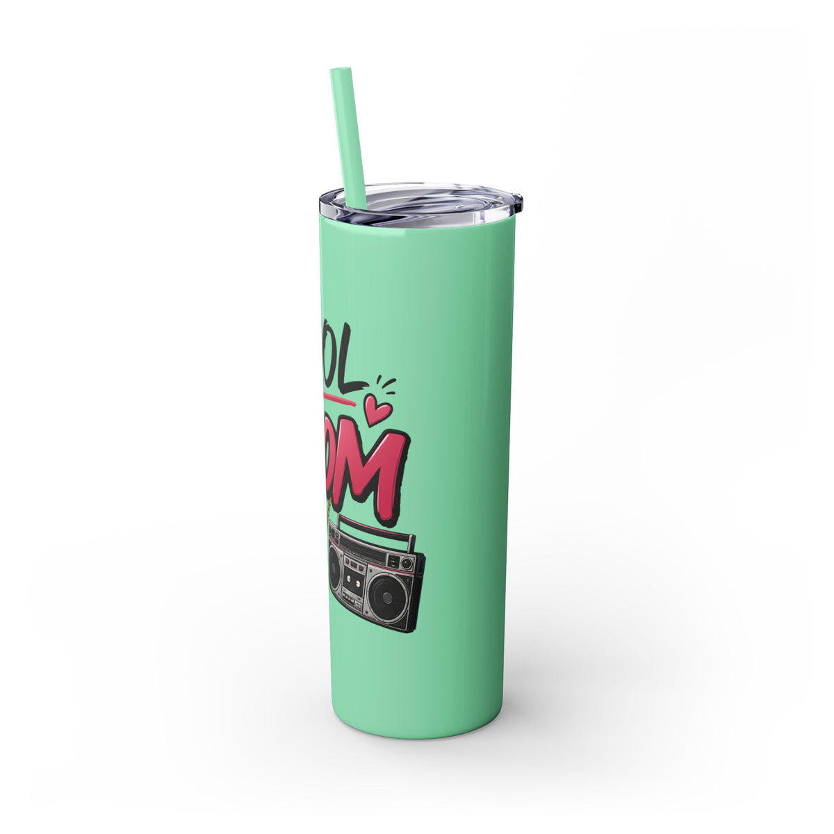 Skinny Tumbler — 'Cool Mom' 90s Retro Graphic, 20oz Travel Cup with Straw