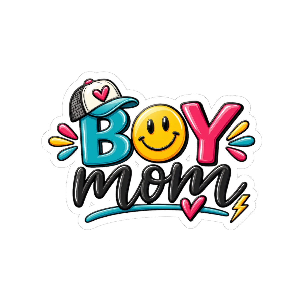 Boy Mom Kiss-Cut Sticker