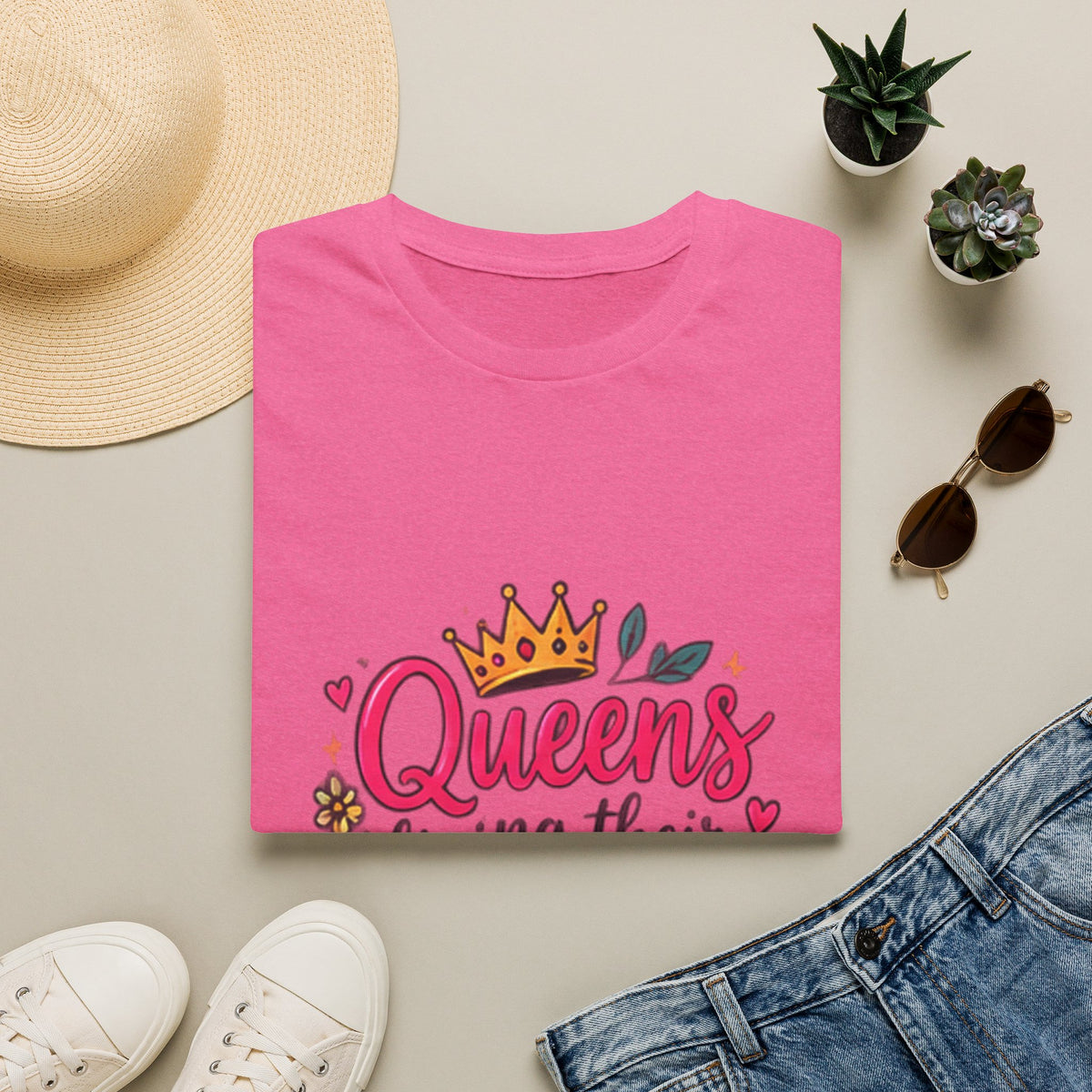 T-Shirt — "Queens Living Their Dreams" Crown Graphic Inspirational Tee