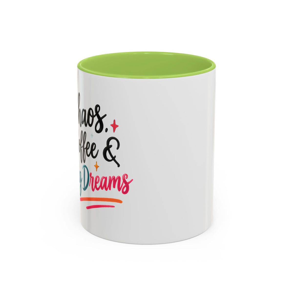Inspirational Coffee Mug — 'Chaos, Coffee & Cozy Dreams' Accent Ceramic Mug (11/15oz)