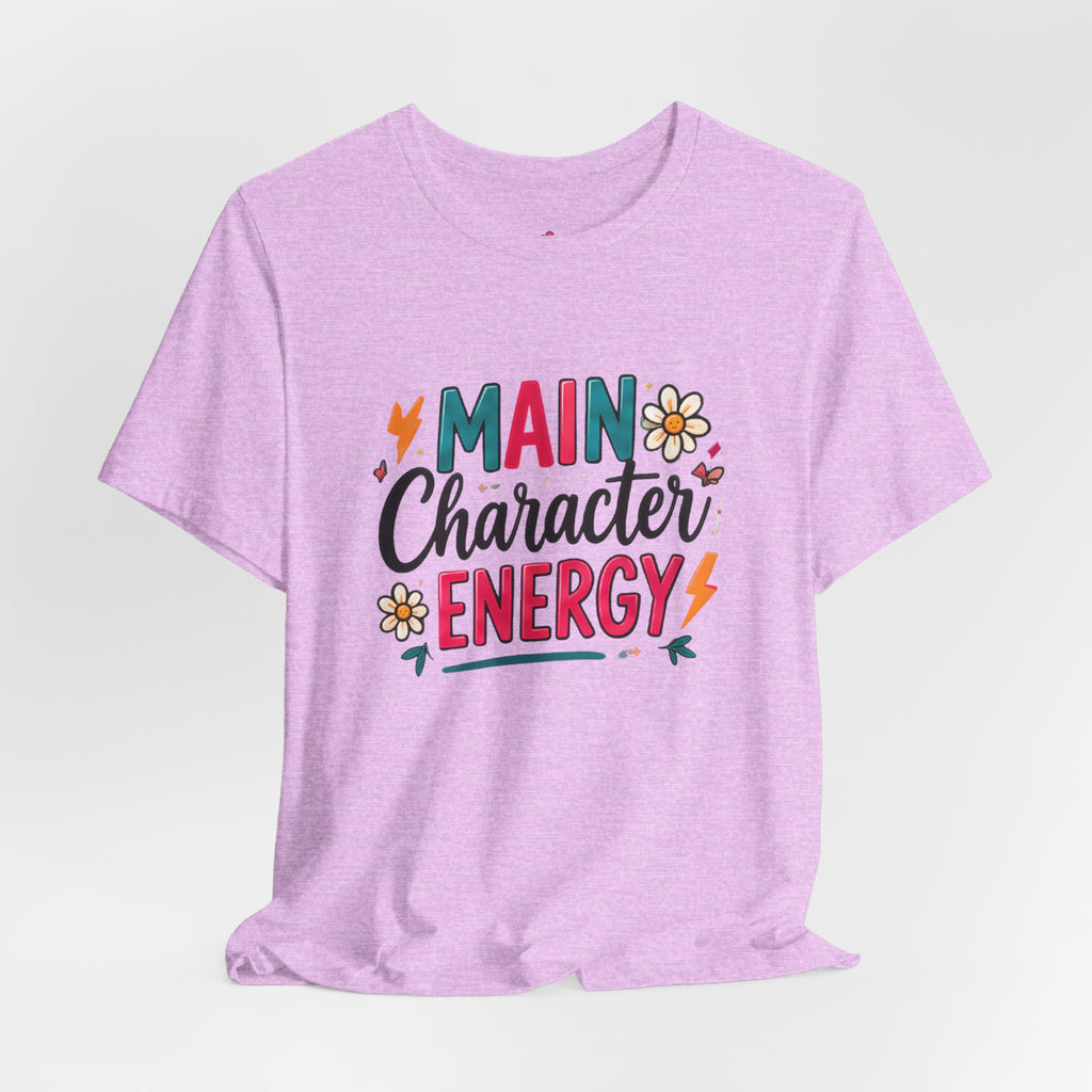 Main Character Energy T-Shirt — Retro Floral Graphic Tee