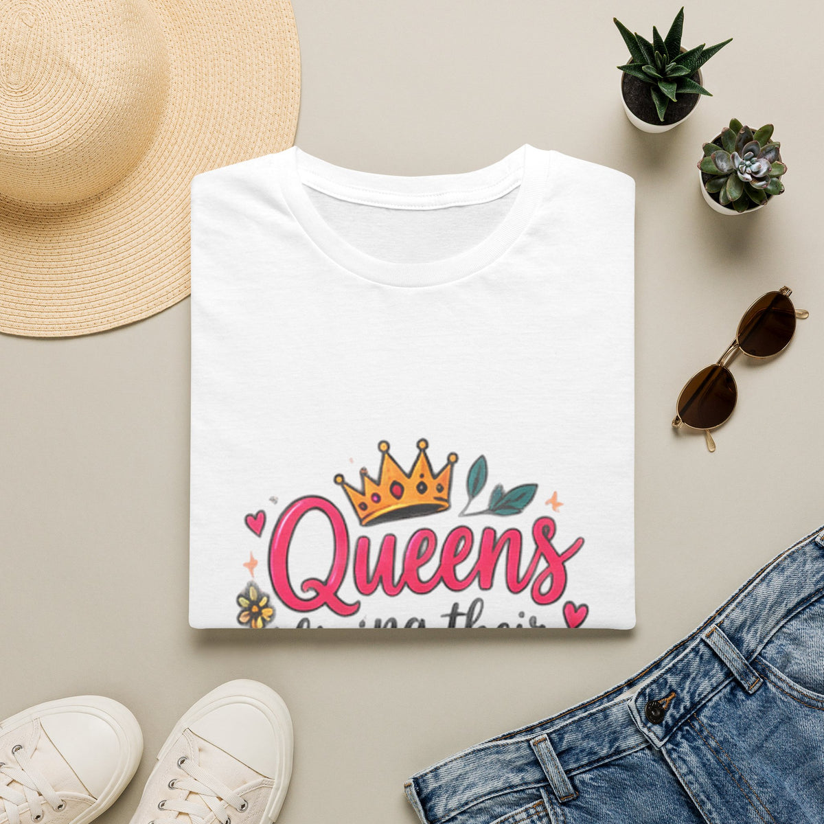 T-Shirt — "Queens Living Their Dreams" Crown Graphic Inspirational Tee