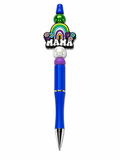 Blue Rainbow Mama Poppysmic Beadable Pen
