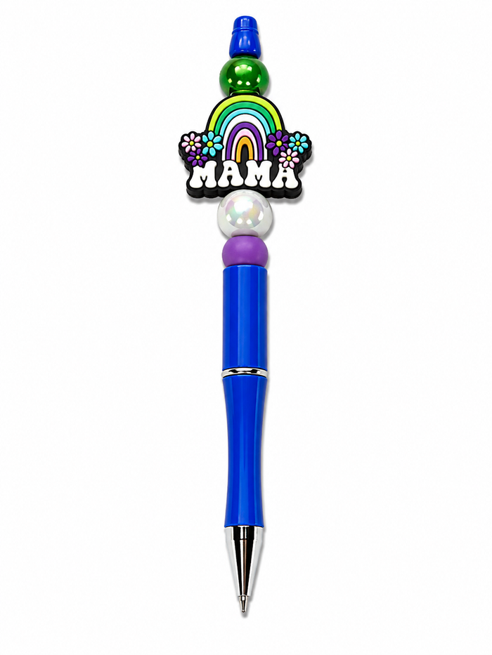 Blue Rainbow Mama Poppysmic Beadable Pen