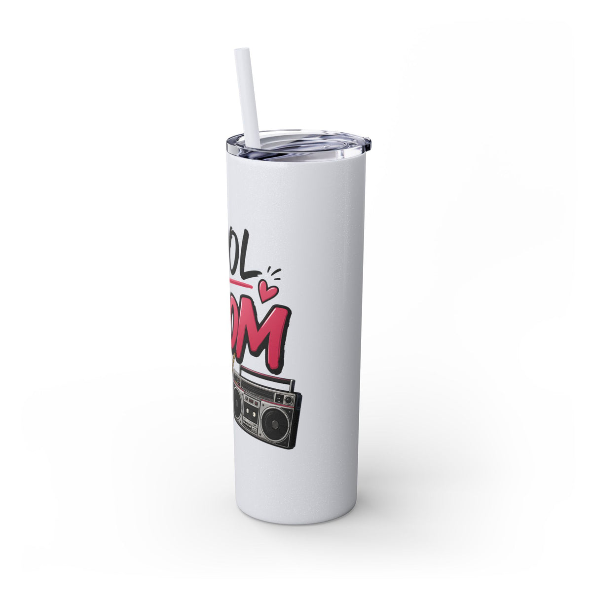Skinny Tumbler — 'Cool Mom' 90s Retro Graphic, 20oz Travel Cup with Straw