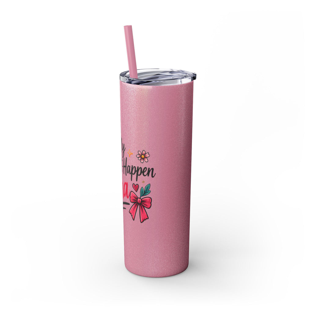 Skinny Tumbler | "In My Era Making It Happen" Floral 20oz Straw Tumbler