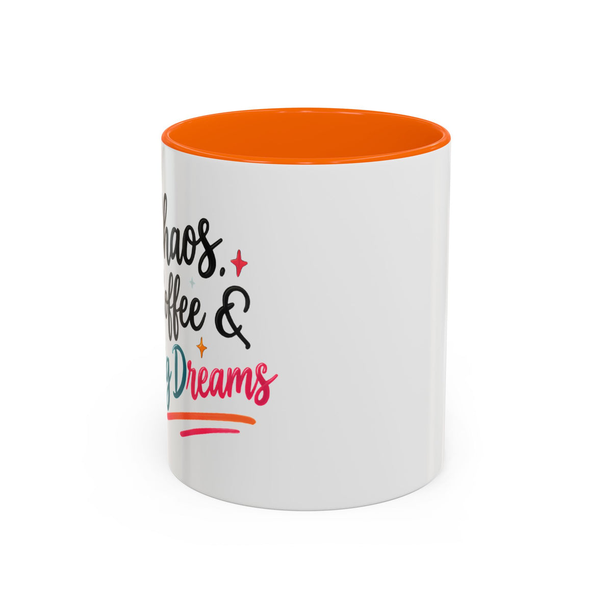 Inspirational Coffee Mug — 'Chaos, Coffee & Cozy Dreams' Accent Ceramic Mug (11/15oz)