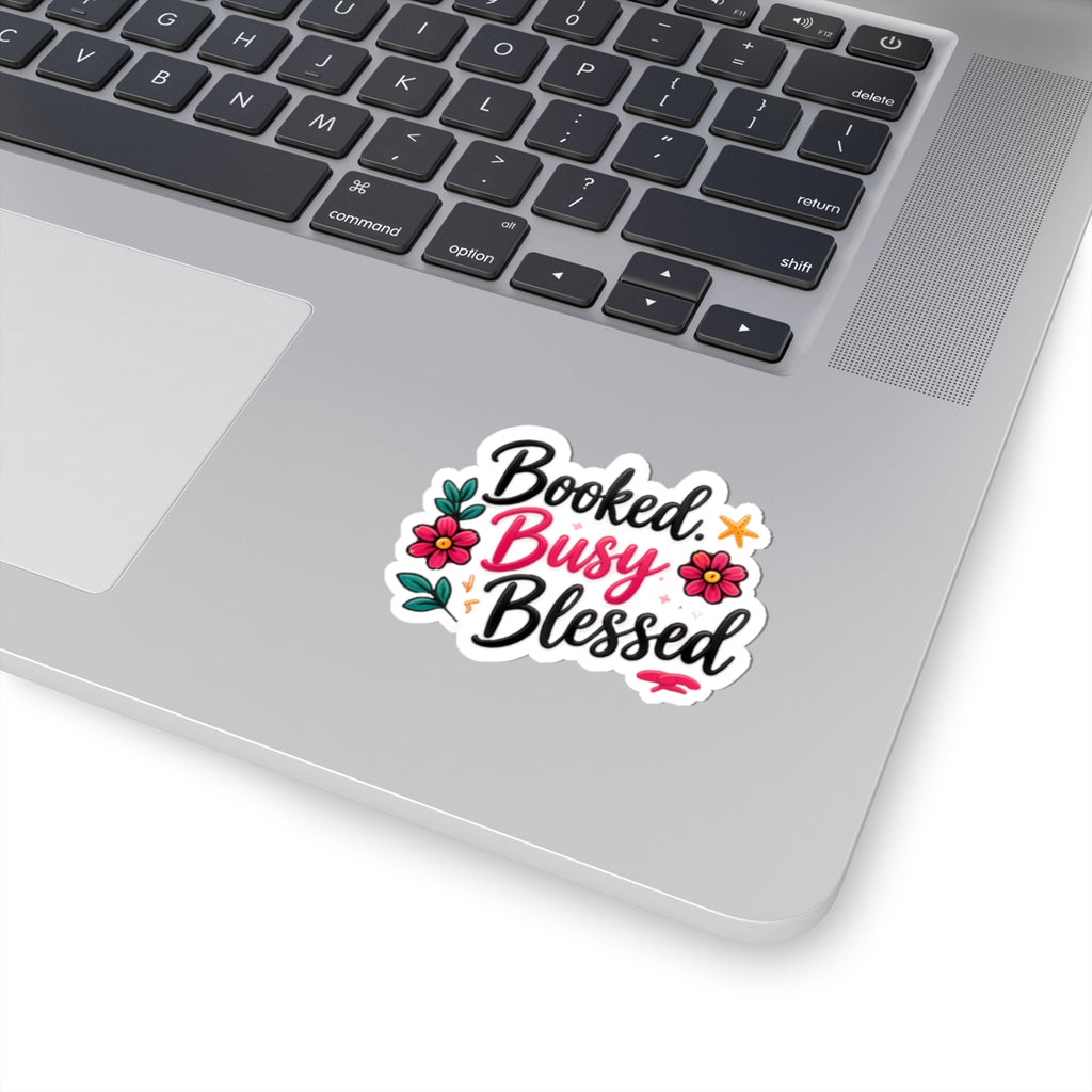 Booked Busy Blessed Kiss-Cut Sticker