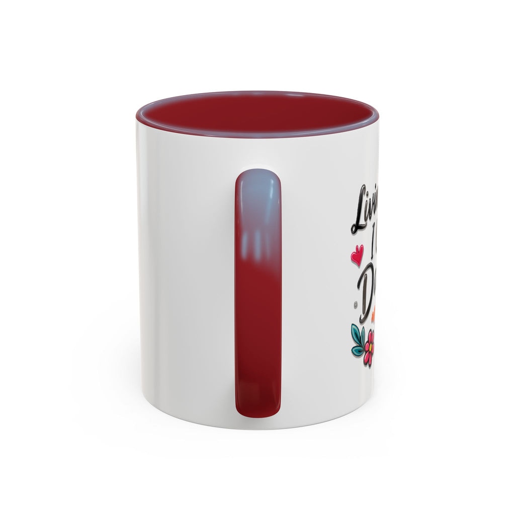 Inspirational Coffee Mug - "Live Life To Dream About" Accent Ceramic Mug (11/15oz)