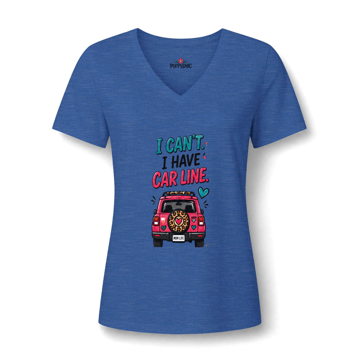 I Can't — I Have Car Line V-Neck Tee