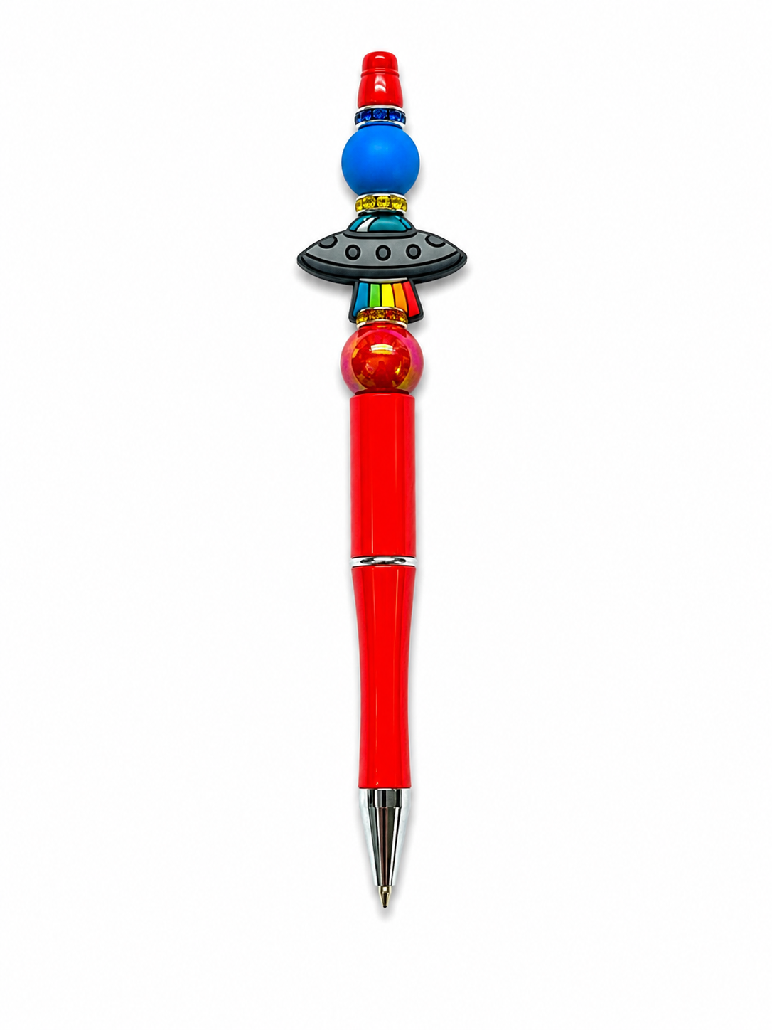 Red Spaceship Poppysmic Beadable Pen