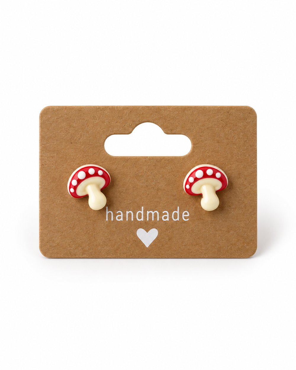 Red & White Mushroom Stud Earrings