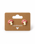 Red & White Mushroom Stud Earrings