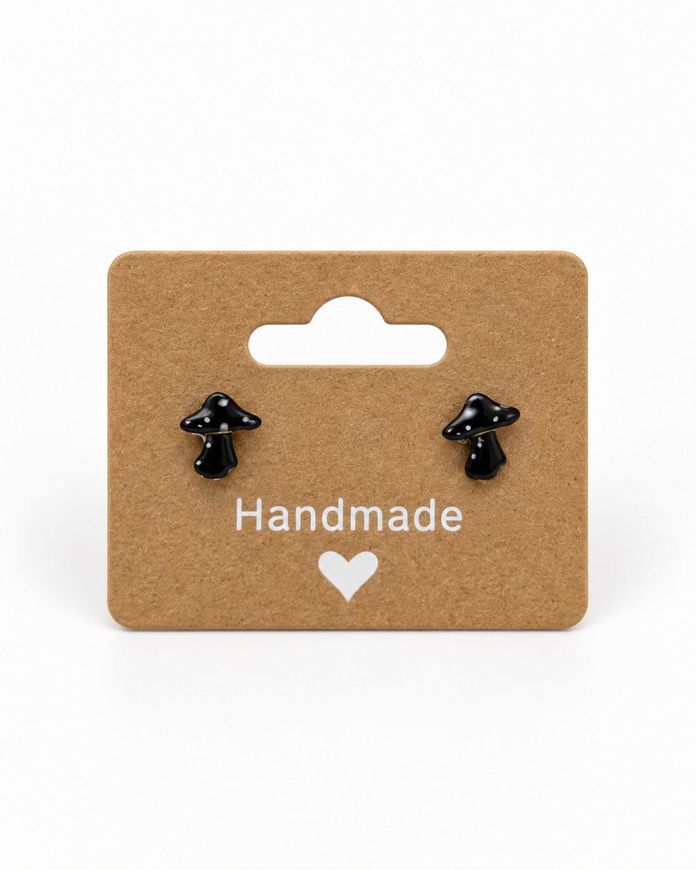 Black Mushroom Stud Earrings
