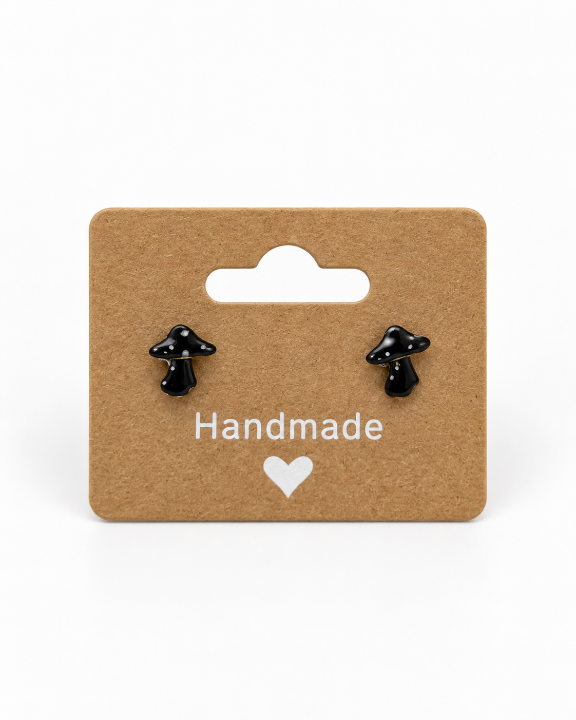 Black Mushroom Stud Earrings