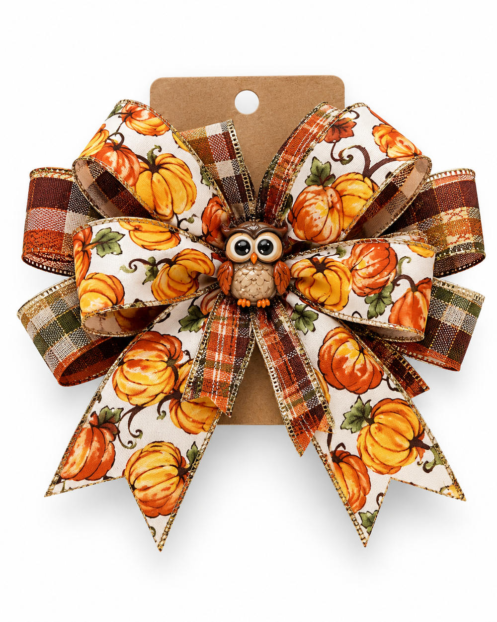 Pumpkin Patch Owl Thanksgiving Hair Bow