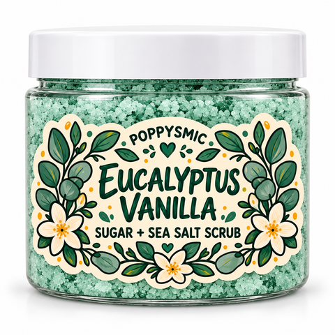 Eucalyptus Vanilla Sugar + Sea Salt Scrub