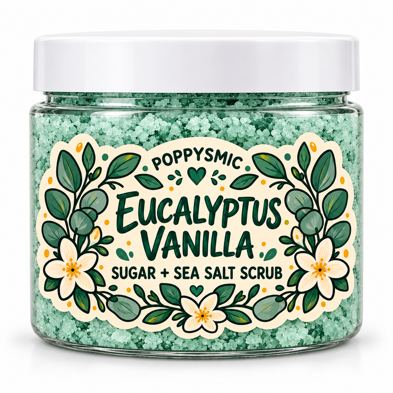 Eucalyptus Vanilla Sugar + Sea Salt Scrub