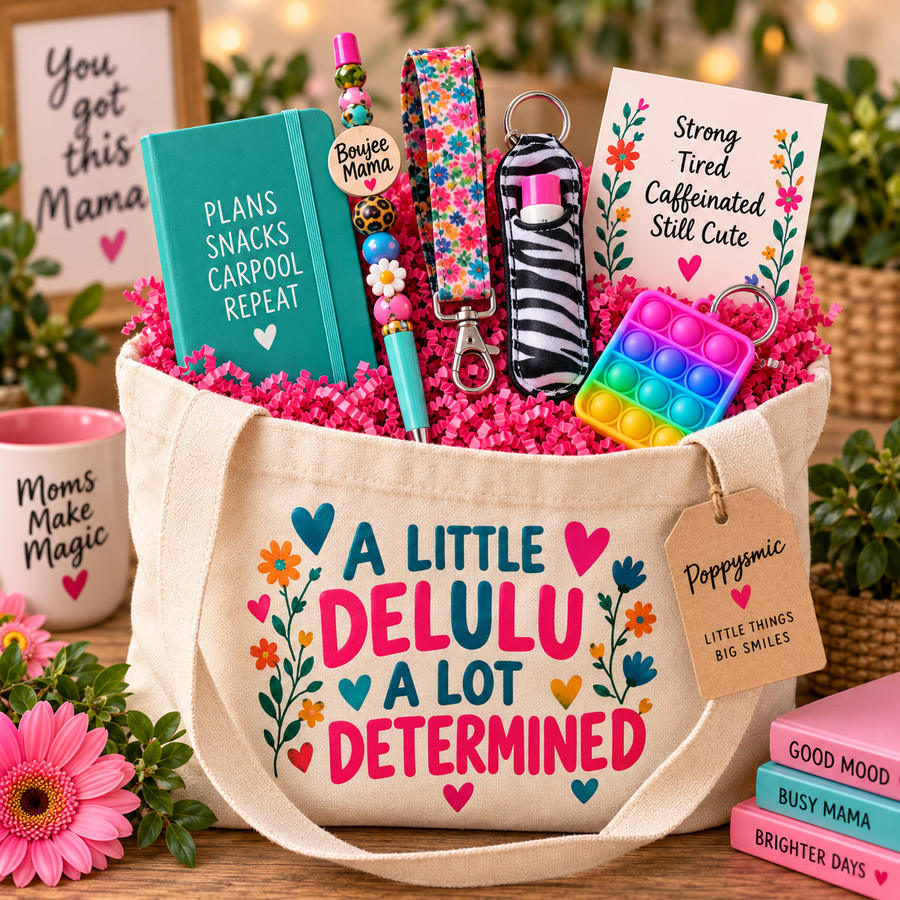 A Little Delulu, A Lot Determined Mom Tote